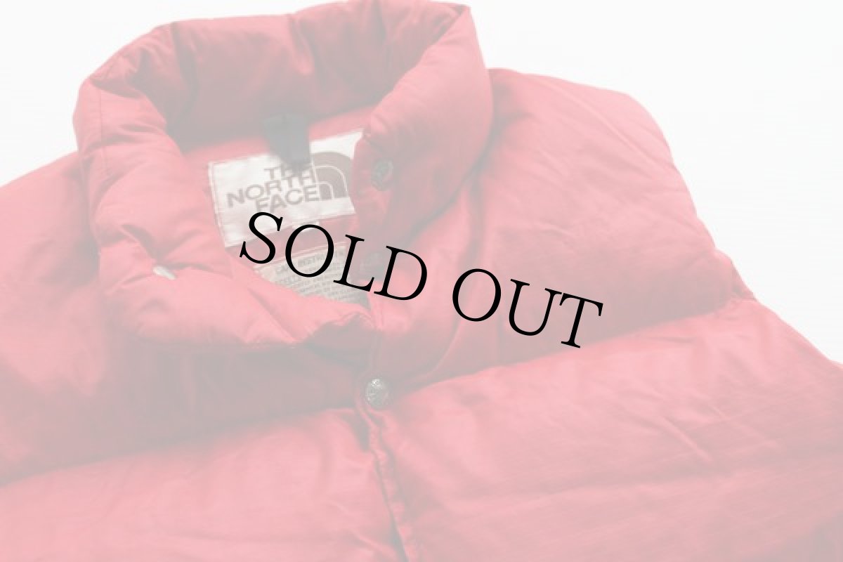 画像2: 70s THE NORTH FACEノースフェイス 茶タグ ダウンベスト 赤 XS (2)