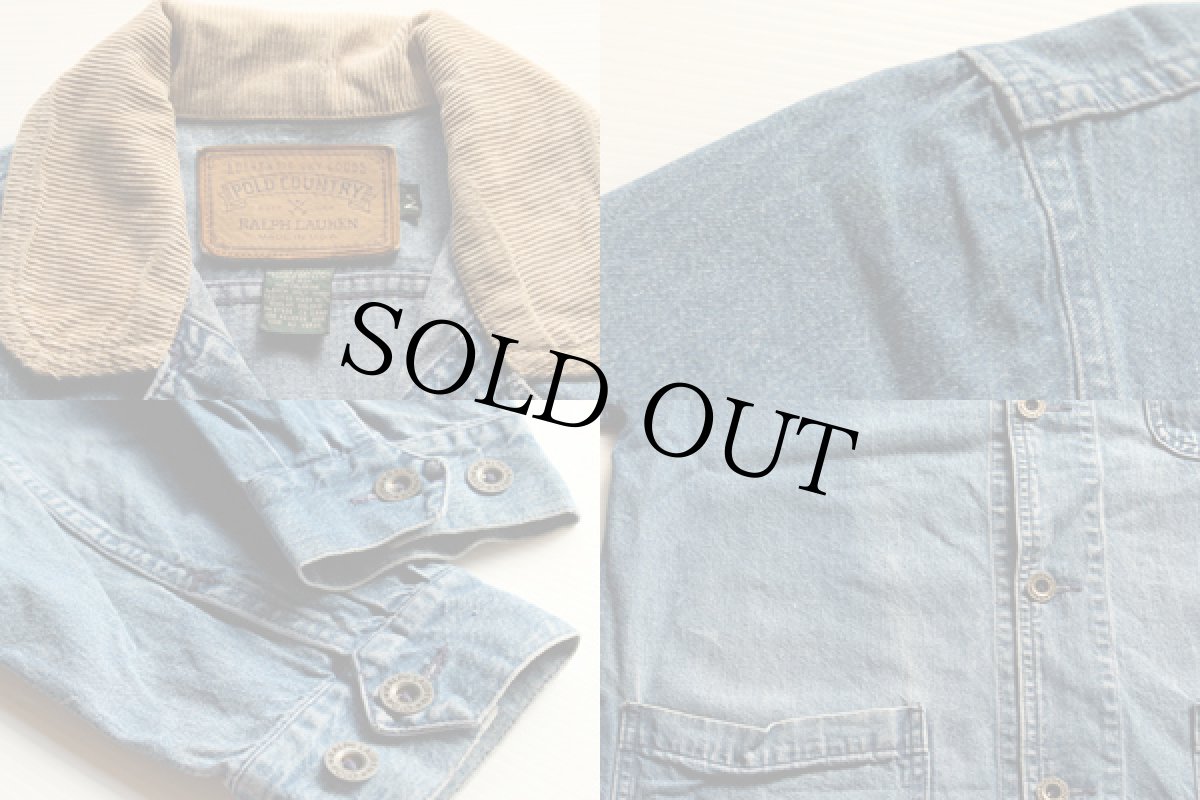 画像3: 80s USA製 ポロ カントリー ラルフローレン デニム カバーオール M (3)