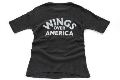 画像1: 70s ポルトガル製 WINGS  Tシャツ 黒