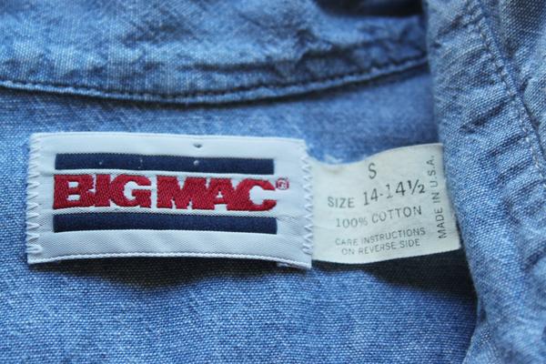 80s USA製 BIGMACビッグマック シャンブレーシャツ S