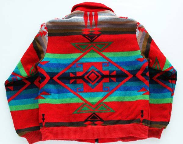 80s USA製 PENDLETONペンドルトン ネイティブ柄 ウール ブランケットジャケット M - Sixpacjoe Web Shop