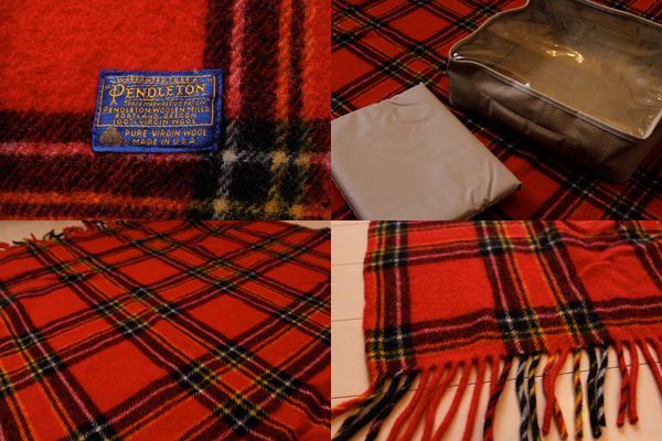 70s PENDLETONペンドルトン チェック ウール ブランケット