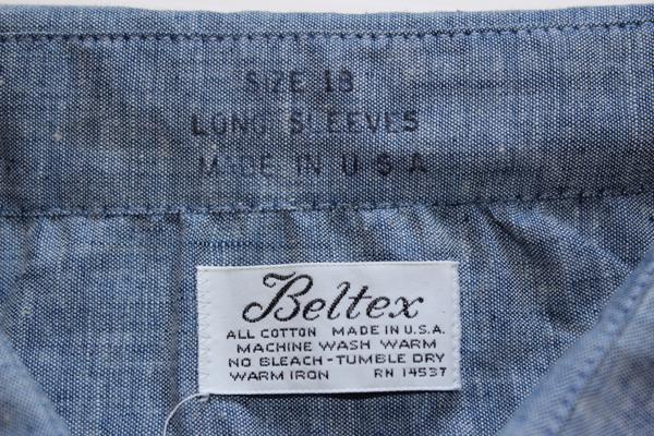 デッドストック★70s Beltex コットン シャンブレーシャツ リサイズ - Sixpacjoe Web Shop