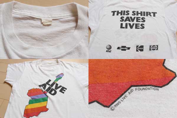 80s USA製 LIVE AID Tシャツ - Sixpacjoe Web Shop
