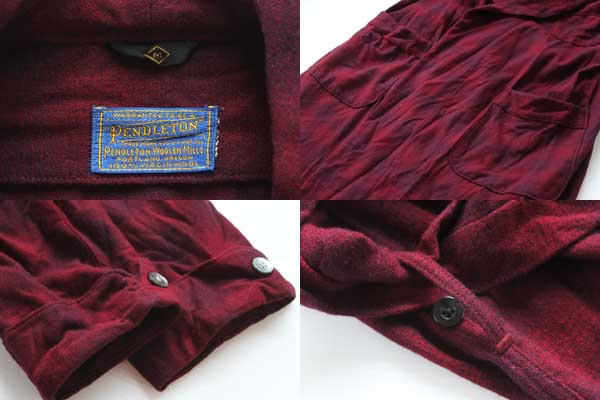 40s PENDLETONペンドルトン オンブレチェック ウールガウン M