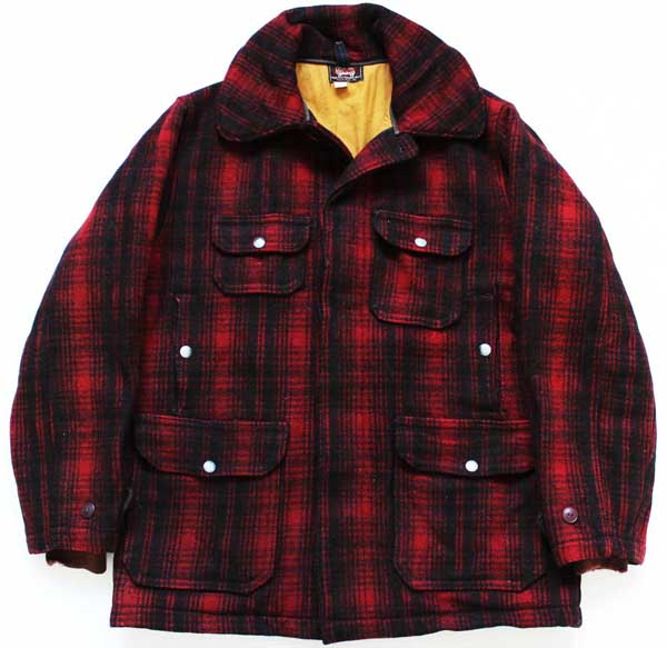 40s Woolrichウールリッチ マッキーノ ウールジャケット 赤黒 - Sixpacjoe Web Shop