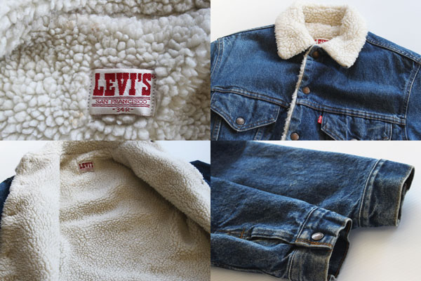 80s USA製 Levi'sリーバイス ボアライナー デニムジャケット 4ポケット ...