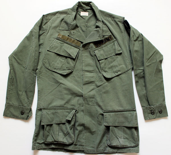 60s 米軍 U.S.ARMY パッチ付き ジャングルファティーグジャケット S-R 