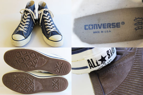 90s USA製 CONVARSEコンバース ALLSTARオールスター HI 紺 7.5