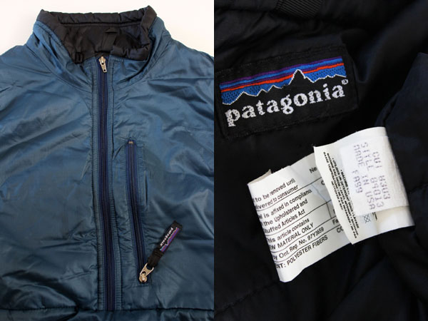 90s USA製 patagoniaパタゴニア ナイロン パフボールベスト 紺 