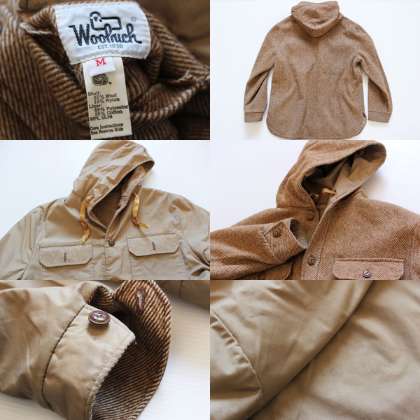 70s Woolrichウールリッチ リバーシブル ツイード ウールパーカー M 