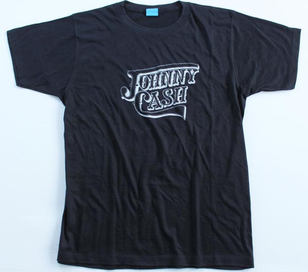 デッドストック☆80s USA製 JOHNNY CASHジョニーキャッシュ Tシャツ 黒 