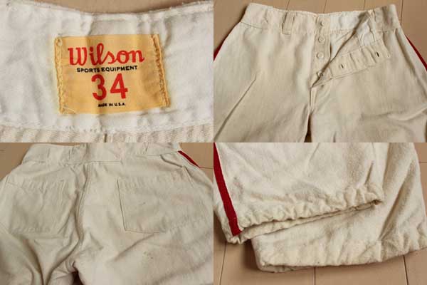 50s Wilsonウィルソン ウール ベースボールパンツ 34 - Sixpacjoe Web Shop
