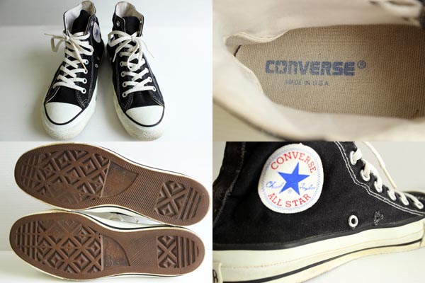 90s USA製 CONVARSEコンバース ALLSTARオールスター HI 黒 8 