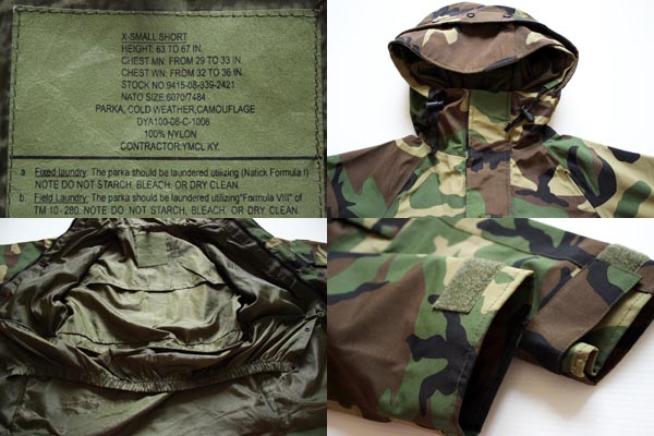 00s 米軍 U.S.ARMY ECWCS GEN1 ウッドランドカモ GORE-TEX