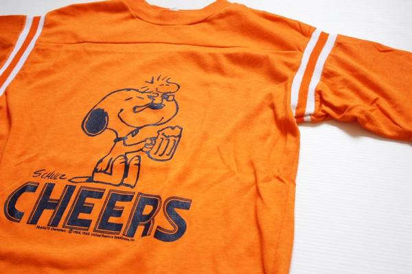 70s USA製 ARTEX スヌーピー CHEERS コットン フットボールTシャツ