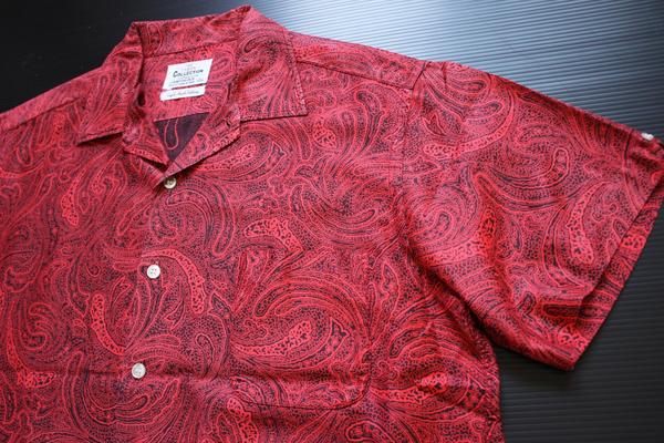60s 日本製 ペイズリー 総柄 半袖コットンシャツ L