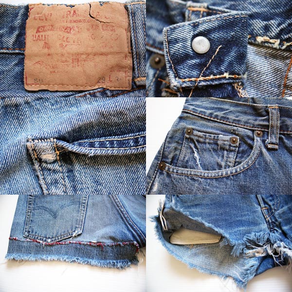 60s USA製 LEVI'Sリーバイス 501 BIGE カットオフ デニムショート