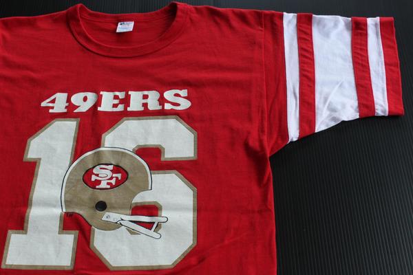 80年代 チャンピオン Champion トリコタグ NFL SANFRANCISCO 49ERS サンフランシスコフォーティナイナーズ スポーツプリントTシャツ USA製 メンズL ヴィンテージ /eaa261556