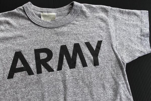 80s 米軍 CHAMPIONチャンピオン ARMY Tシャツ 杢グレー XS