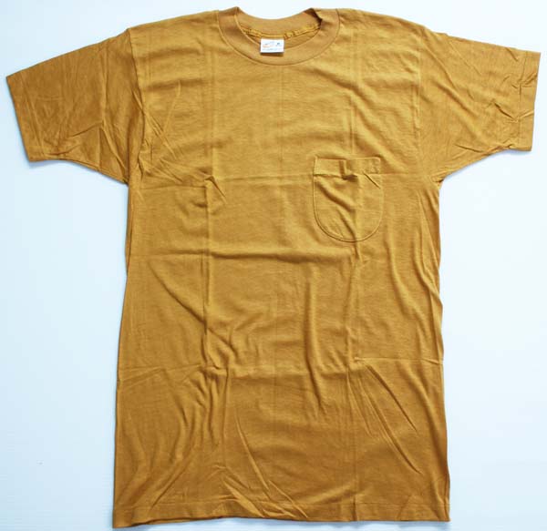 デッドストック★70s USA製 SNEAKERS 無地 コットン ポケットTシャツ マスタード M - Sixpacjoe Web Shop