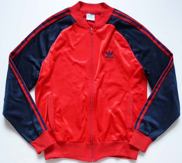 80s USA製 adidasアディダス ATP ジャージ ツートン 赤×紺 M★トラックジャケット