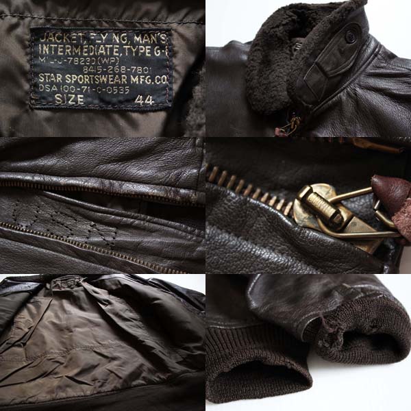 70s 米軍 U.S.NAVY G-1 フライト レザージャケット 44
