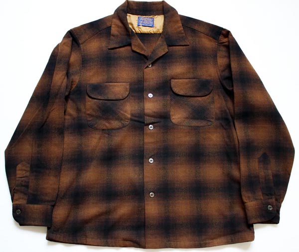 60s PENDLETON ペンドルトン オンブレチェックシャツ ウールシャツ