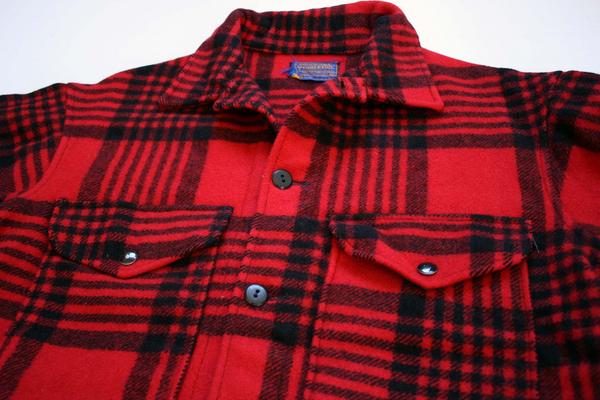 60s PENDLETONペンドルトン チェック ウールジャケット 赤×黒