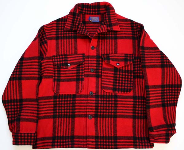 60s PENDLETONペンドルトン チェック ウールジャケット 赤×黒 