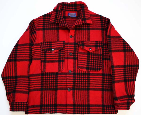 60s PENDLETONペンドルトン チェック ウールジャケット 赤×黒