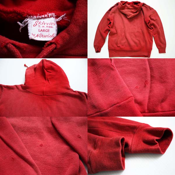 60s Norwich コットン スウェットパーカー 赤 L - Sixpacjoe Web