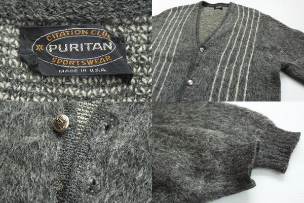 60s USA製 PURITAN モヘアニット カーディガン L - Sixpacjoe Web Shop