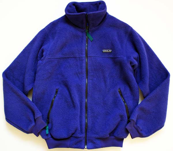 80s USA製 patagoniaパタゴニア フルジップ フリースジャケット 青紫 M