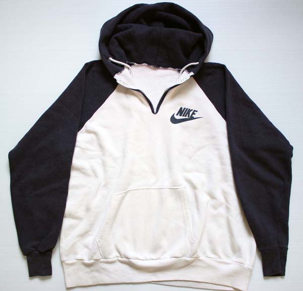 70s NIKEナイキ ツートン スウェットパーカー 白×紺 - Sixpacjoe Web Shop