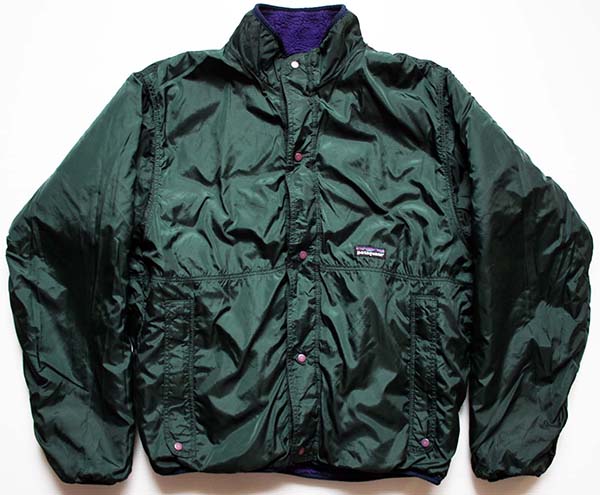 90s USA製 patagoniaパタゴニア グリセード リバーシブル フリースジャケット エッグプラント L★雪なしタグ