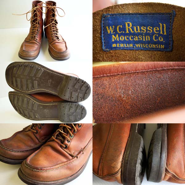 60s Russell Moccasinラッセルモカシン モカシンブーツ 茶 - Sixpacjoe