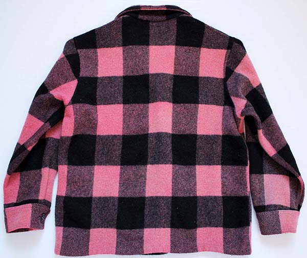 60s UNKNOWN バッファローチェック ウール シャツジャケット 黒×ピンク ...