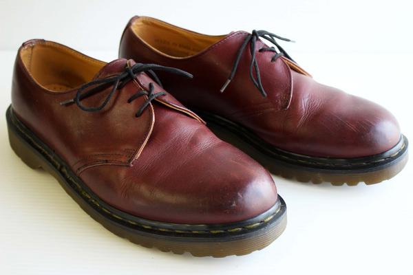 英国製 DR.MARTENSドクターマーチン 3ホール レザーシューズ 赤茶 UK8