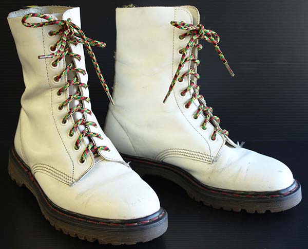 80s 英国製 DR.MARTENSドクターマーチン 10ホールブーツ 白 UK8