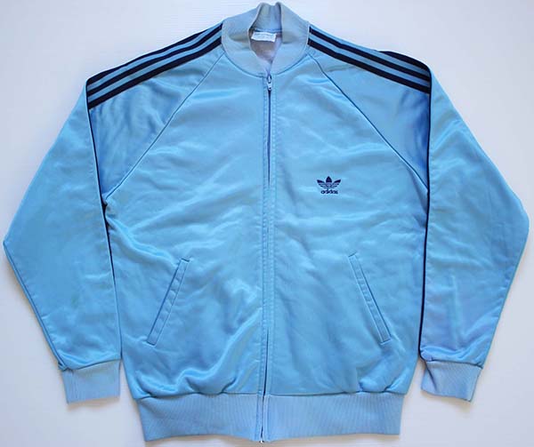 80s USA製 adidasアディダス ATP ジャージ ツートン 水色×紺 L★トラックジャケット