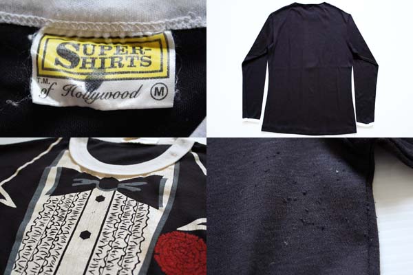 80s USA製 タキシード 騙し絵 長袖Tシャツ M - Sixpacjoe Web Shop