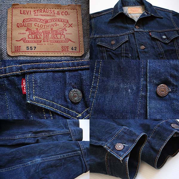 60s LEVI'Sリーバイス 557 デニムジャケット 42★3rd サード - Sixpacjoe Web Shop