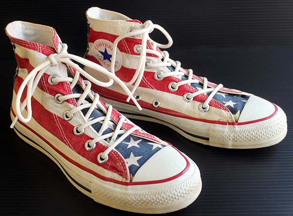 90s USA製 CONVERSEコンバース ALL STARオールスター HI 星条旗柄 5.5 