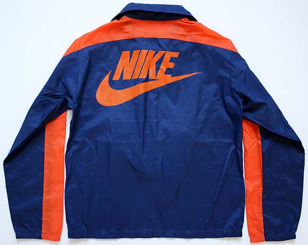 70s USA製 NIKEナイキ ナイロンジャケット オレンジ×紺 M