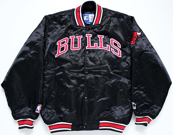 90s STARTERスターター NBA BULLS シカゴ ブルズ ナイロンスタジャン 黒 - Sixpacjoe Web Shop