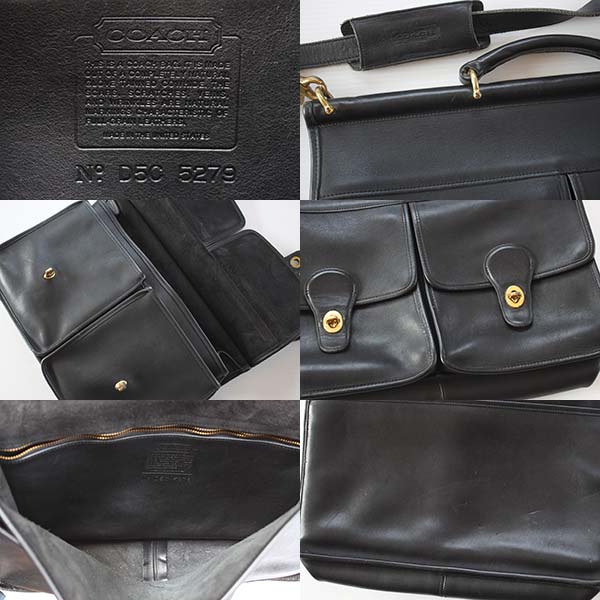 USA製 COACH オールド コーチ 2WAY レザー ブリーフケース 黒☆5279 ...