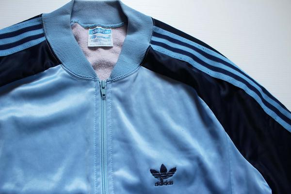 80s USA製 adidasアディダス ATP ジャージ ツートン 水色×紺 L ...