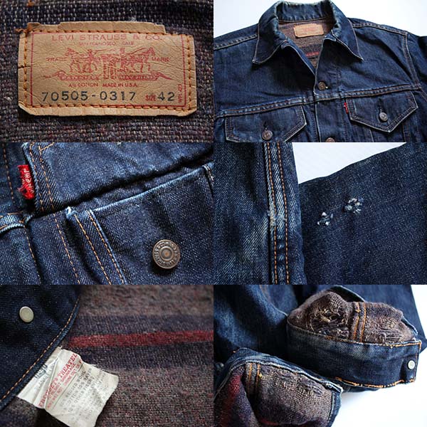 袖丈635cm着丈61cmLEVI'S BIG-E 60s vintageブランケット70505-0317