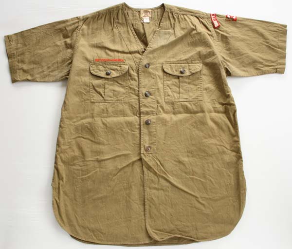 30s BSA ボーイスカウト SWEET-ORR チェンジボタン ノーカラー 半袖 コットンシャツ 15 - Sixpacjoe Web Shop